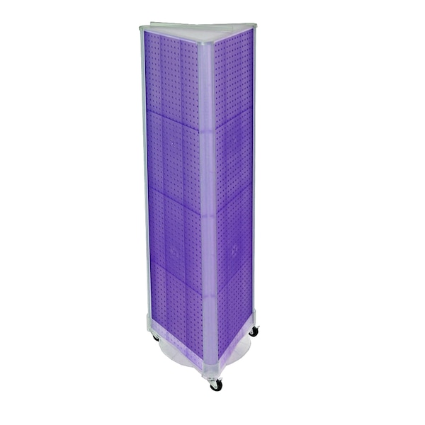 Three-Sided Pegboard Floor Wheeled Display Panel Size:16"W x 60"H